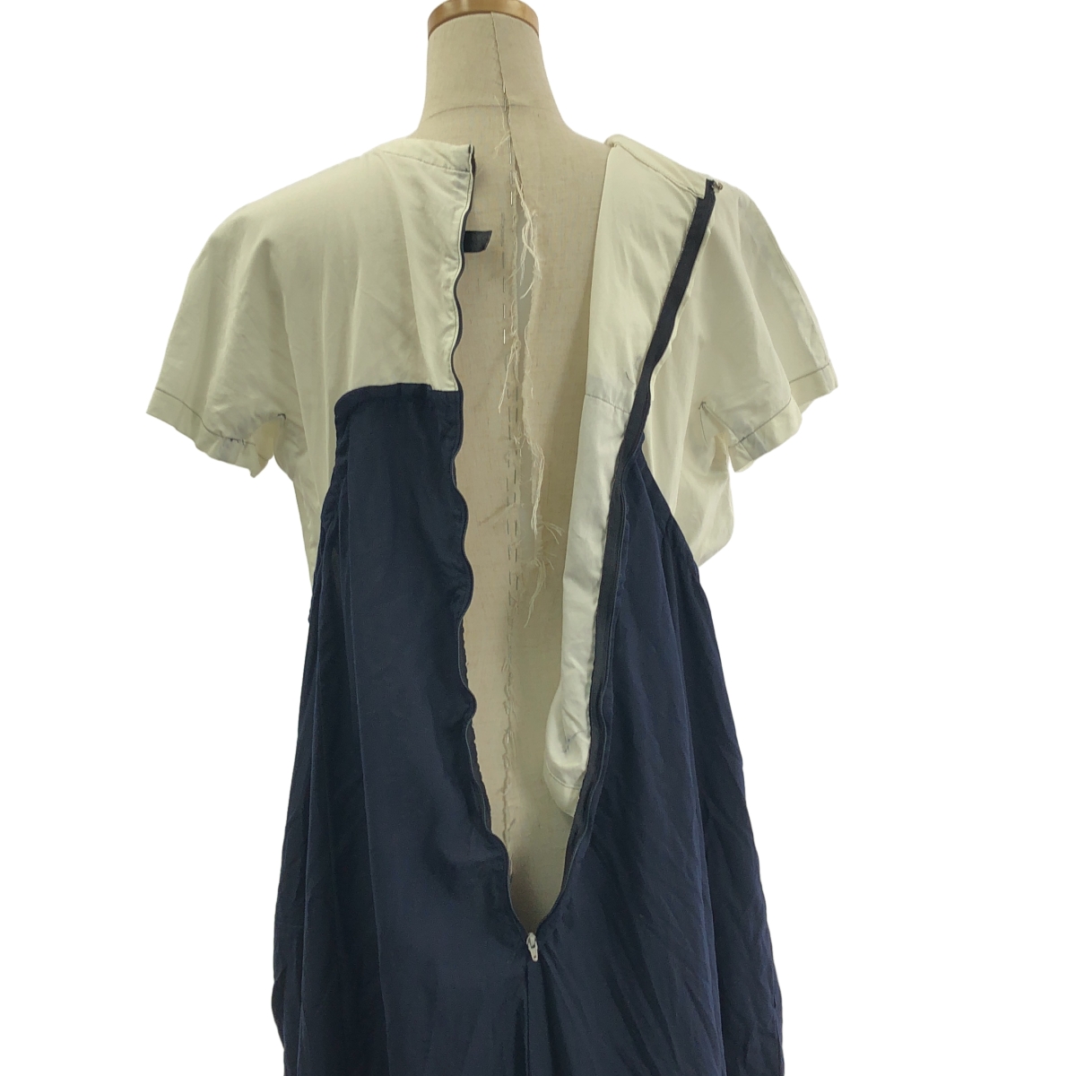 COMME des GARCONS COMME des GARCONS / コムコム ポリエステル 製品加工 ドッキング カットオフ スカラップ ポケット付き ワンピース