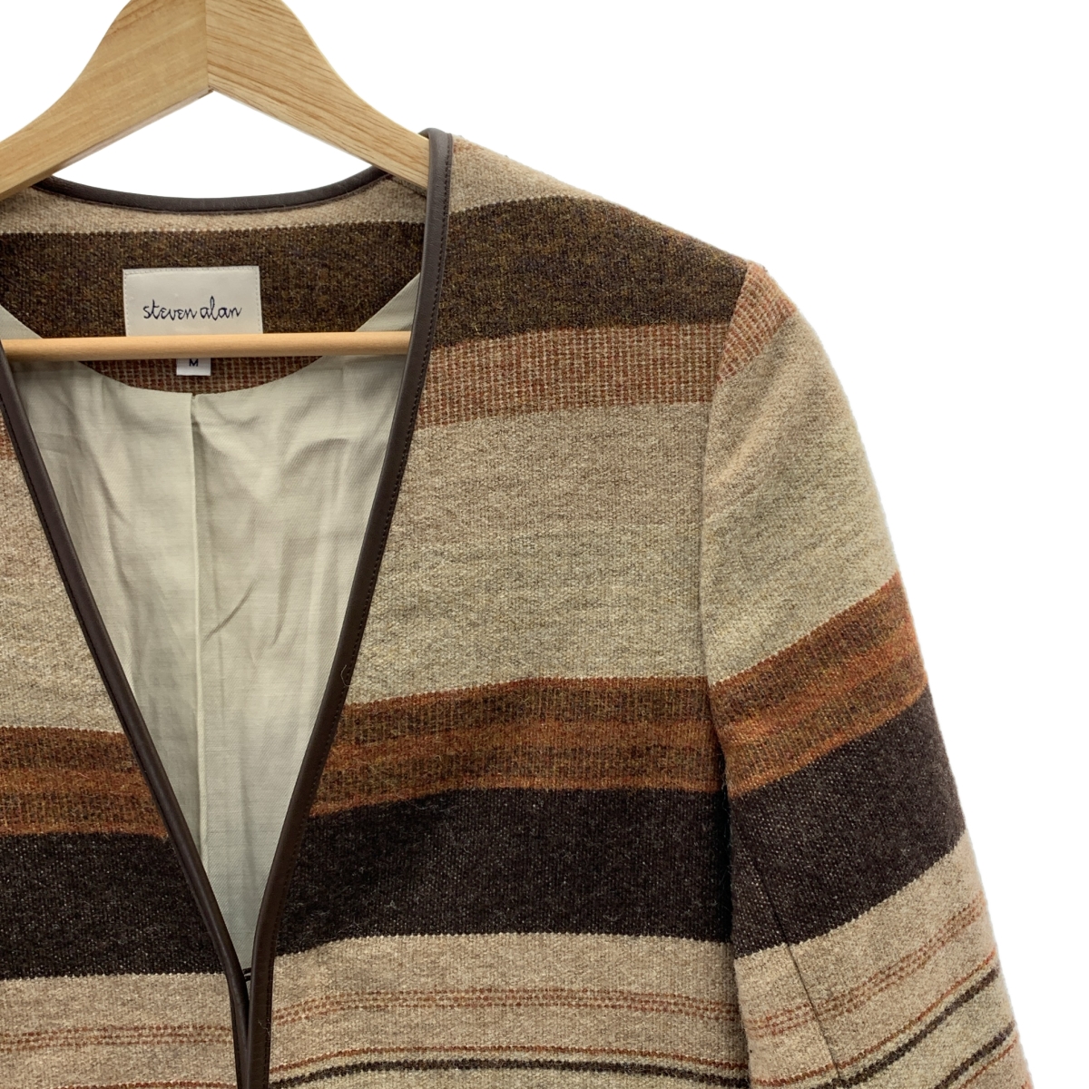 steven alan / スティーブンアラン RAG BORDER COAT ラグ ボーダー ウール コート