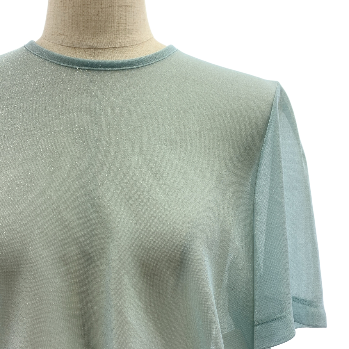 Mame Kurogouchi / マメクロゴウチ Lame Jersey Cropped Sheer Top / ラメ ジャージー トップス