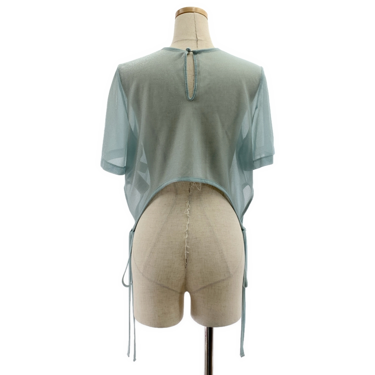 Mame Kurogouchi / マメクロゴウチ Lame Jersey Cropped Sheer Top / ラメ ジャージー トップス