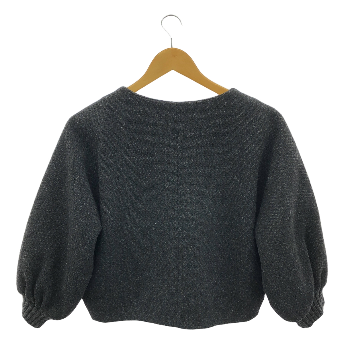 Chloe / クロエ ウール ツイード ノーカラー ライダースジャケット