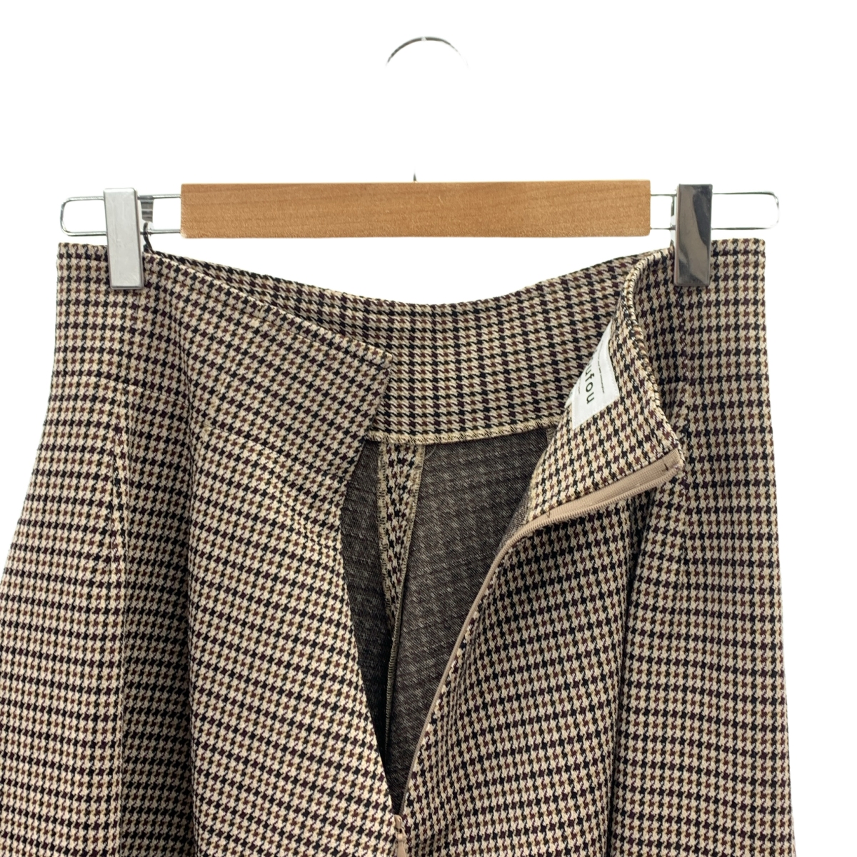 foufou / フーフー checked skirt  chidori / 千鳥格子 ロングスカート