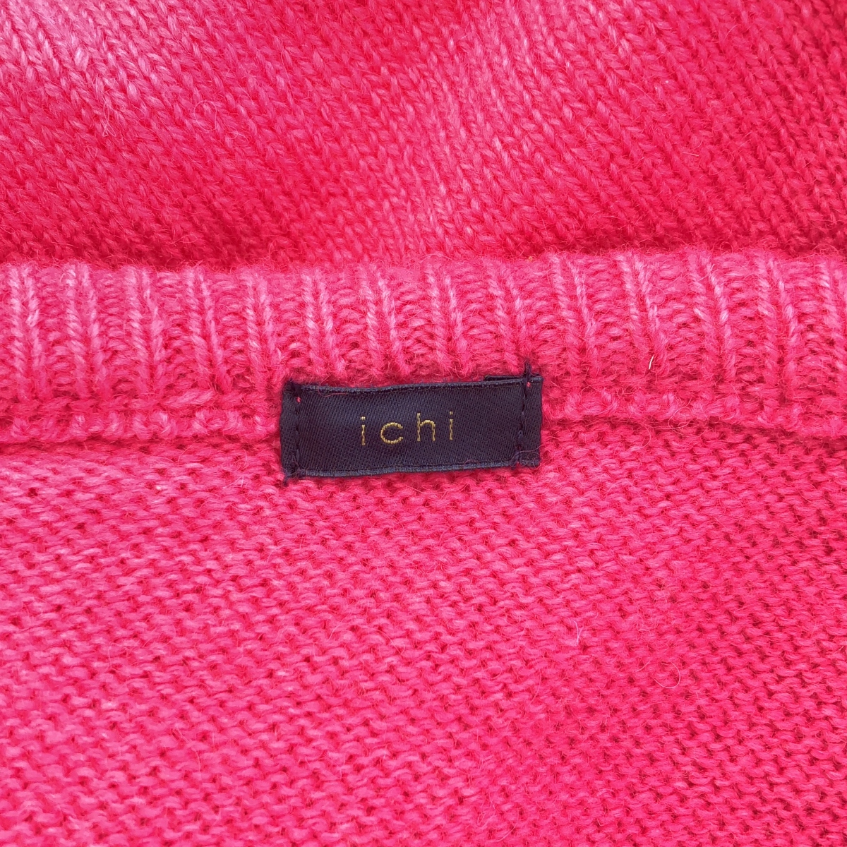 ichi / イチ ストール付 クルーネック ウールニット プルオーバー