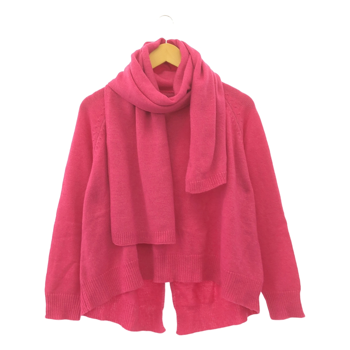 ichi / イチ ストール付 クルーネック ウールニット プルオーバー