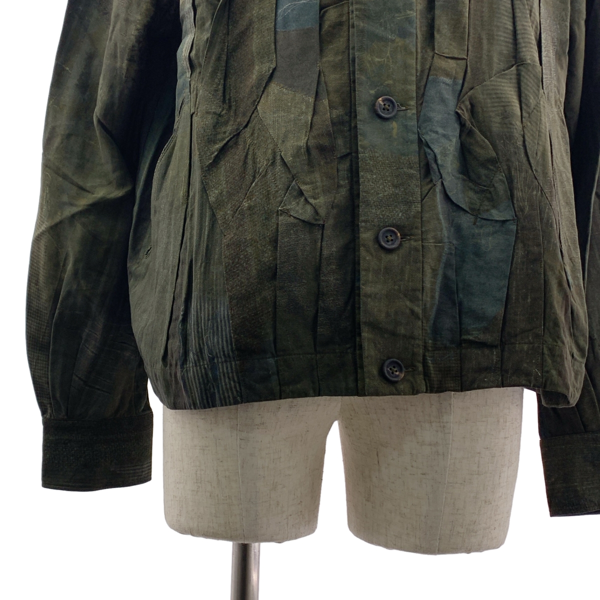 ziggy chen / ジギーチェン 総柄 カットオフノーカラー オーバー ジャケット