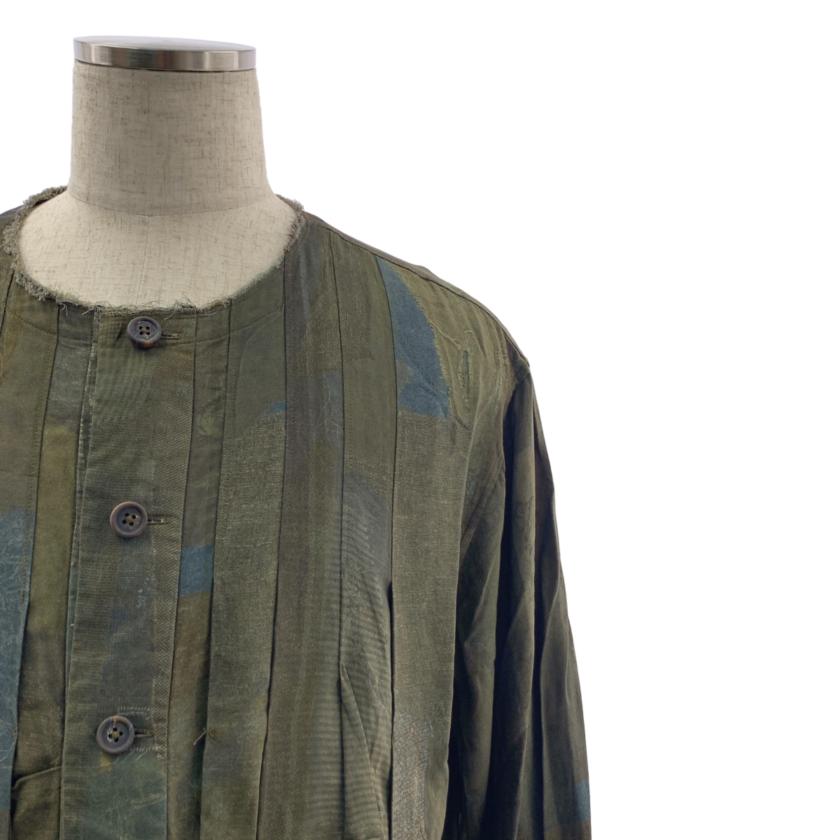 ziggy chen / ジギーチェン 総柄 カットオフノーカラー オーバー ジャケット