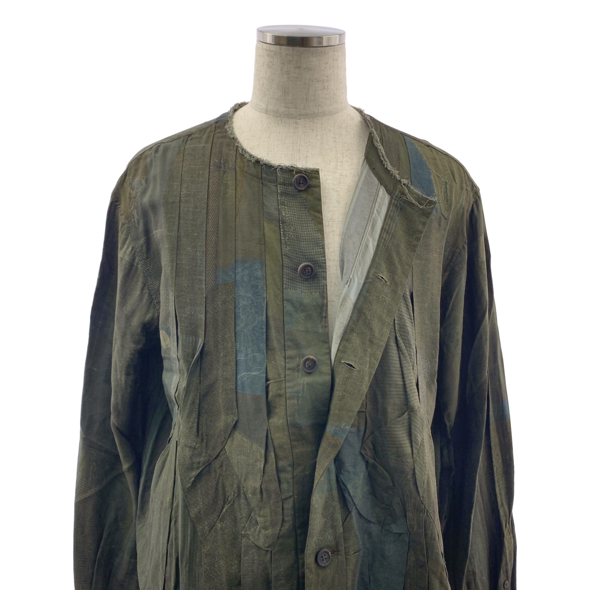 ziggy chen / ジギーチェン 総柄 カットオフノーカラー オーバー ジャケット