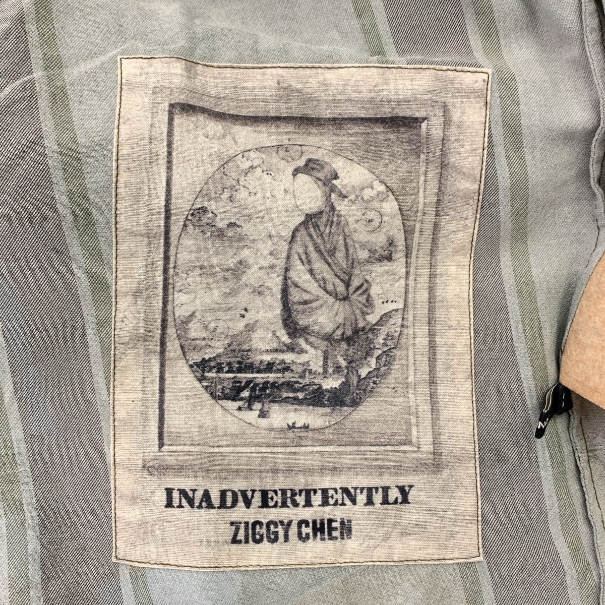 ziggy chen / ジギーチェン 総柄 カットオフノーカラー オーバー ジャケット