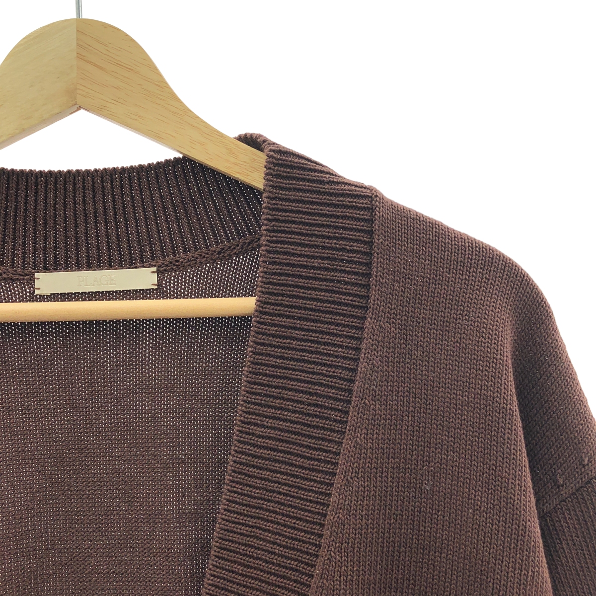Plage / プラージュ Low V Neck コットン クロップド Vネック ニット