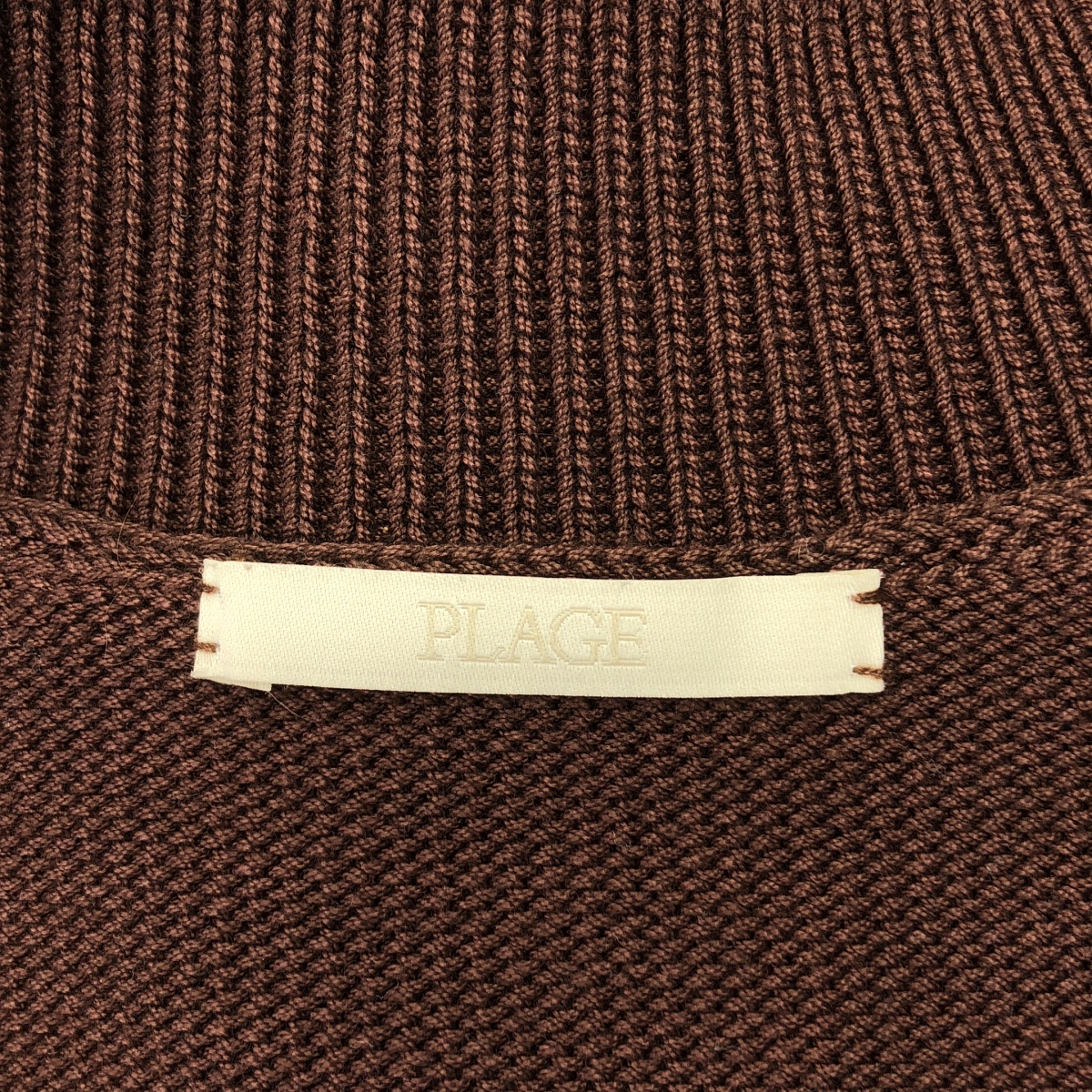 Plage / プラージュ Low V Neck コットン クロップド Vネック ニット