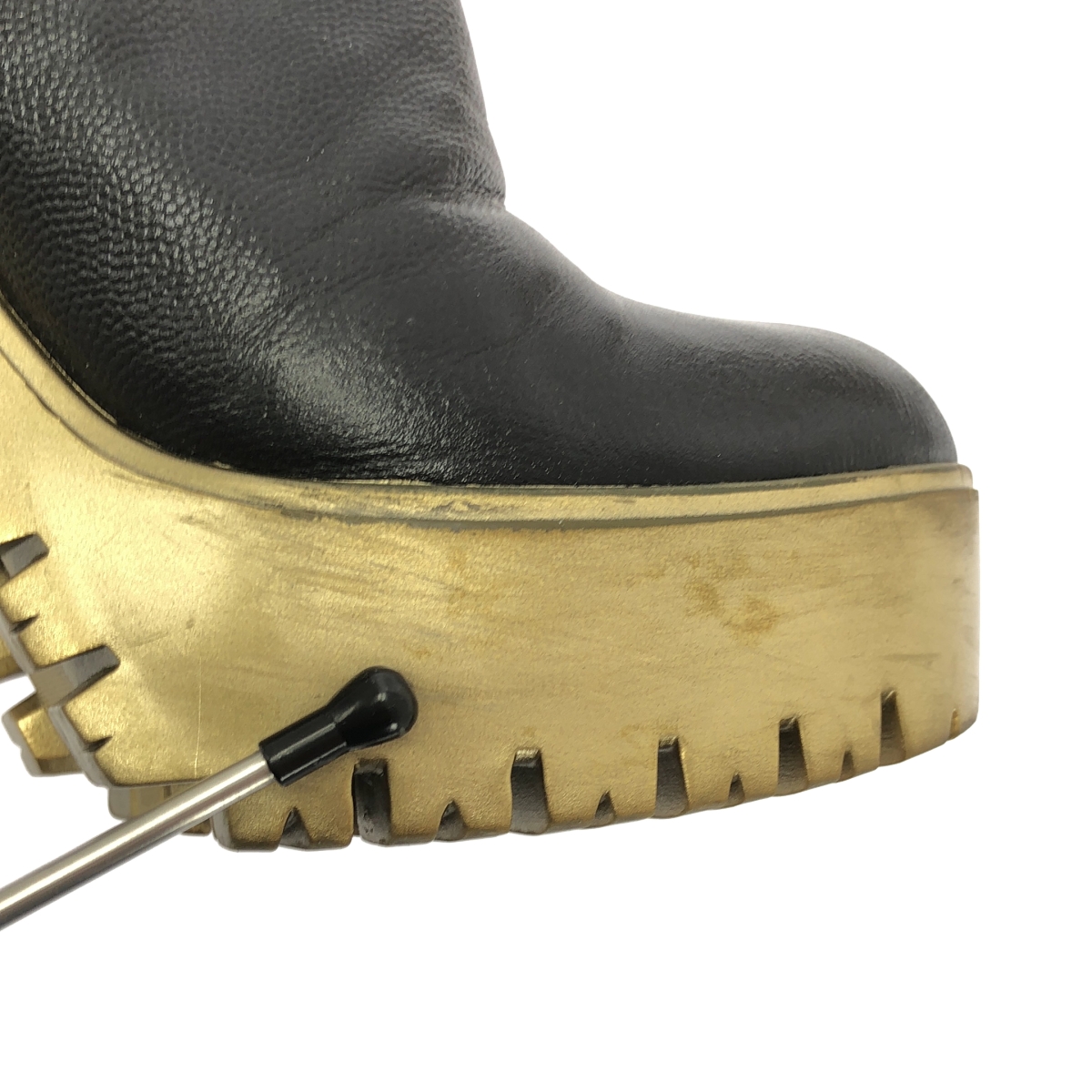 YVES SAINT LAURENT rive gauche / イヴサンローランリヴゴーシュ レザー サイドジップ ヒール ショートブーツ