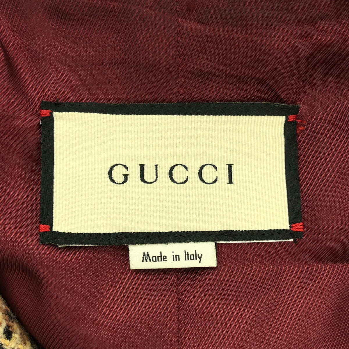 GUCCI / グッチ ウール ツイード GGマーモントベルテッド コート / 総裏地