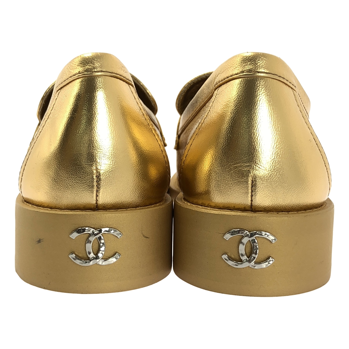 CHANEL / シャネル ココマーク カメリア レザーローファー