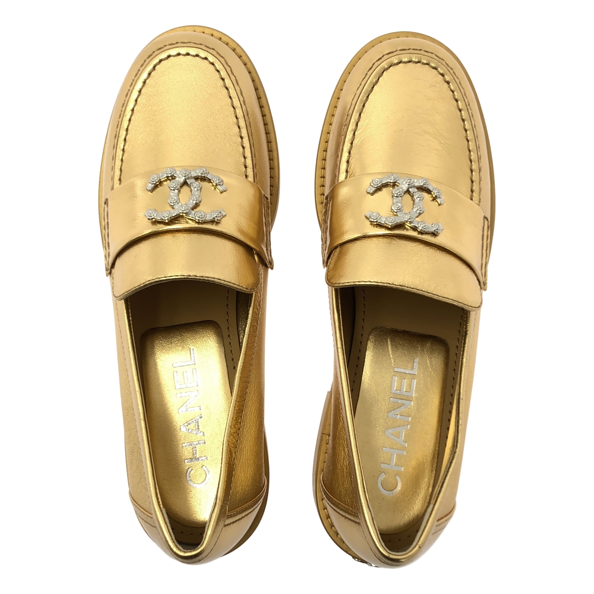 CHANEL / シャネル ココマーク カメリア レザーローファー