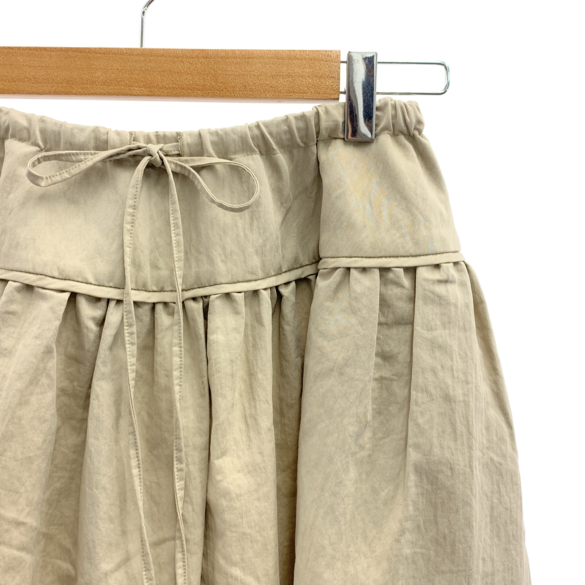 ebure / エブール ドローストリング ライトリンクルコットン ギャザースカート