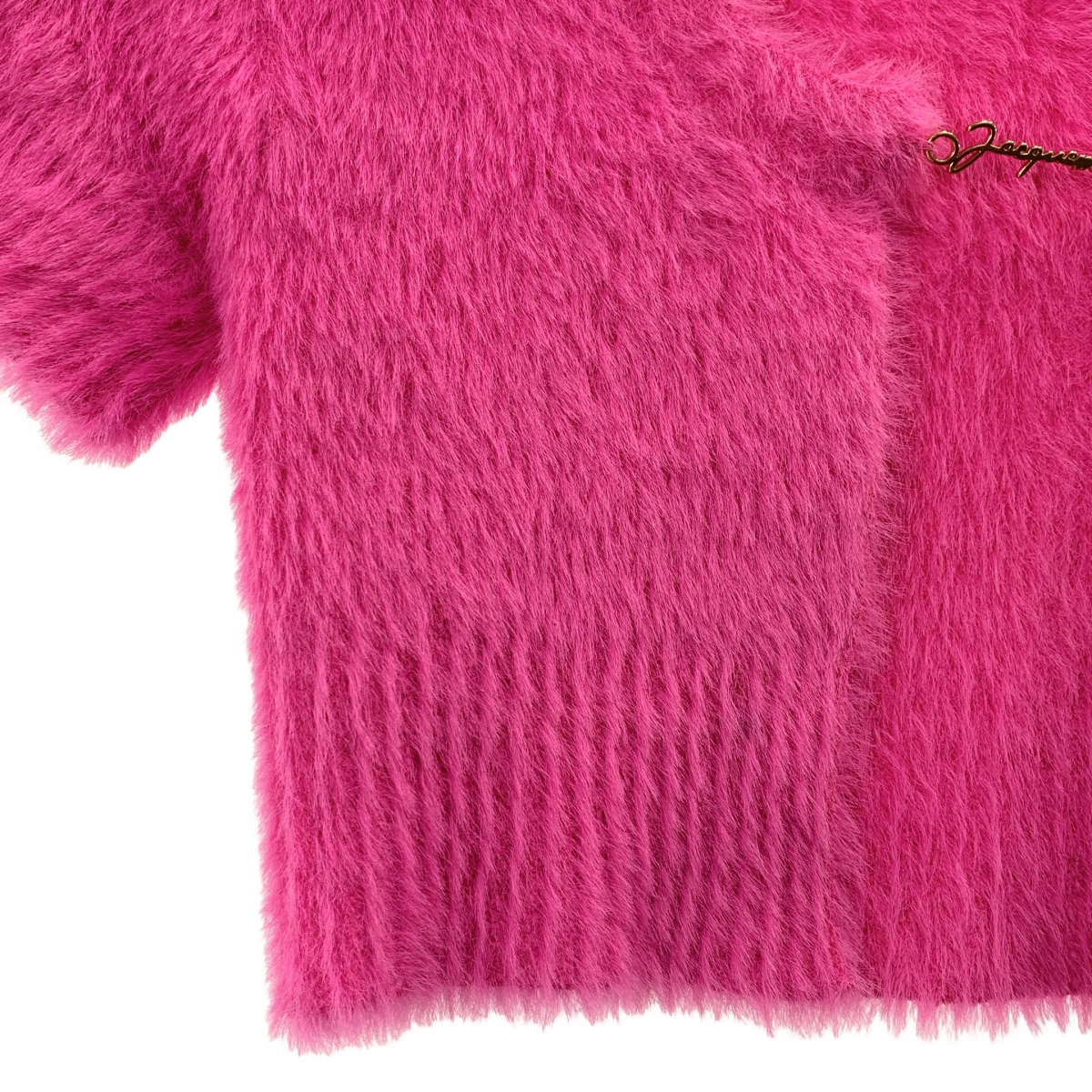 JACQUEMUS / ジャックムス La Mille Neve シャギー ロゴプレート プルオーバー 半袖ニット ボレロ