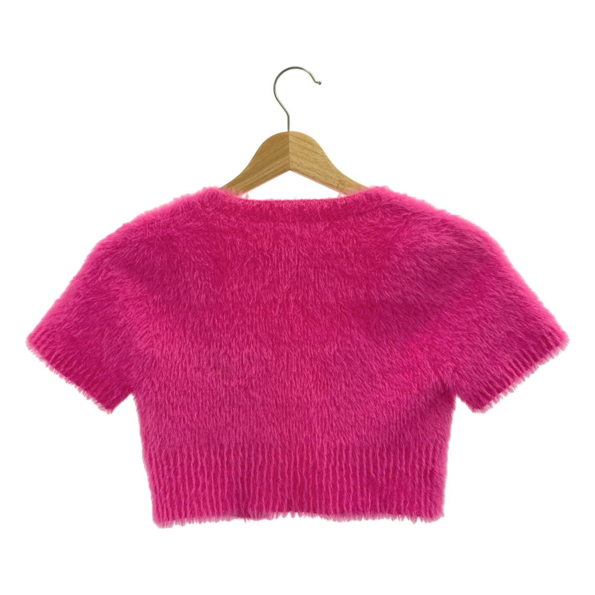 JACQUEMUS / ジャックムス La Mille Neve シャギー ロゴプレート プルオーバー 半袖ニット ボレロ