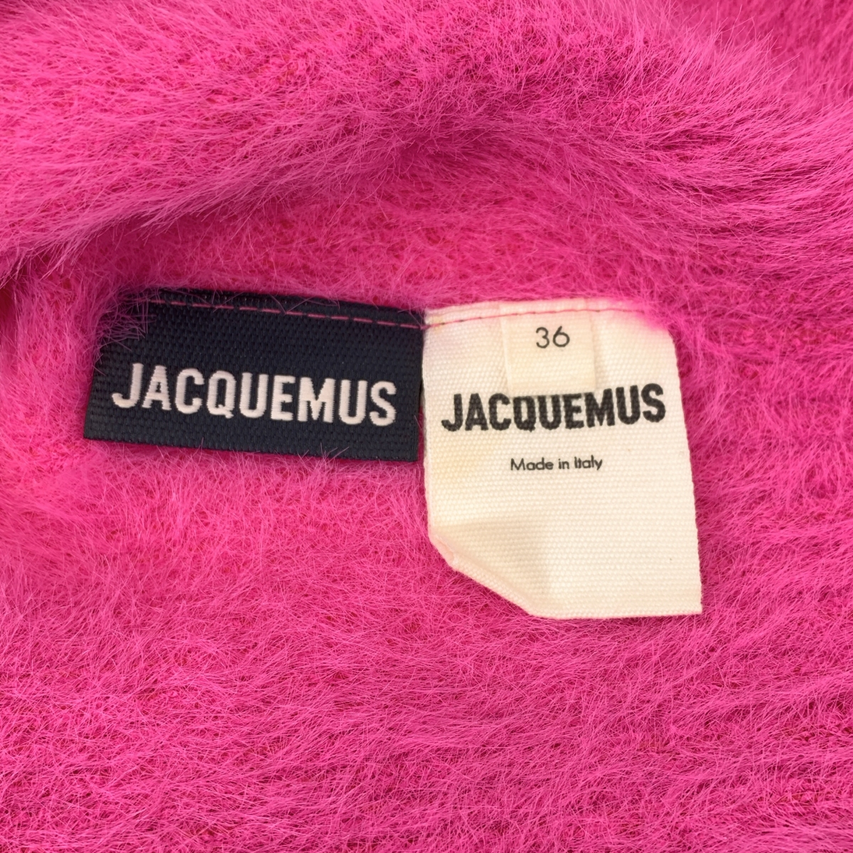 JACQUEMUS / ジャックムス La Mille Neve シャギー ロゴプレート プルオーバー 半袖ニット ボレロ