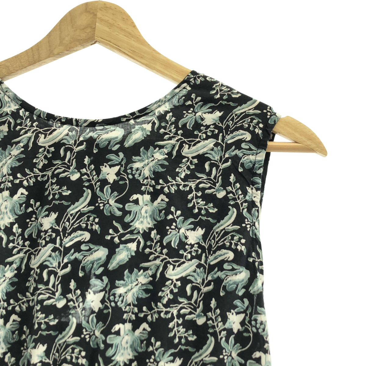 CASA FLINE / カーサフライン コットン イレヘム プリント ドレス ノースリーブワンピース