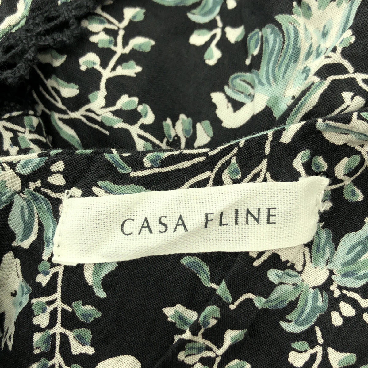 CASA FLINE / カーサフライン コットン イレヘム プリント ドレス ノースリーブワンピース