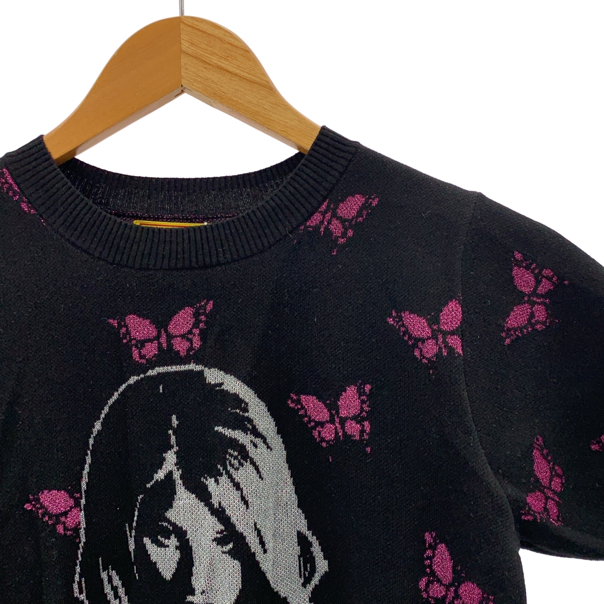 HYSTERIC GLAMOUR / ヒステリックグラマー BUTTERFLY WOMAN HEAD / コットン ガール サマー ニット
