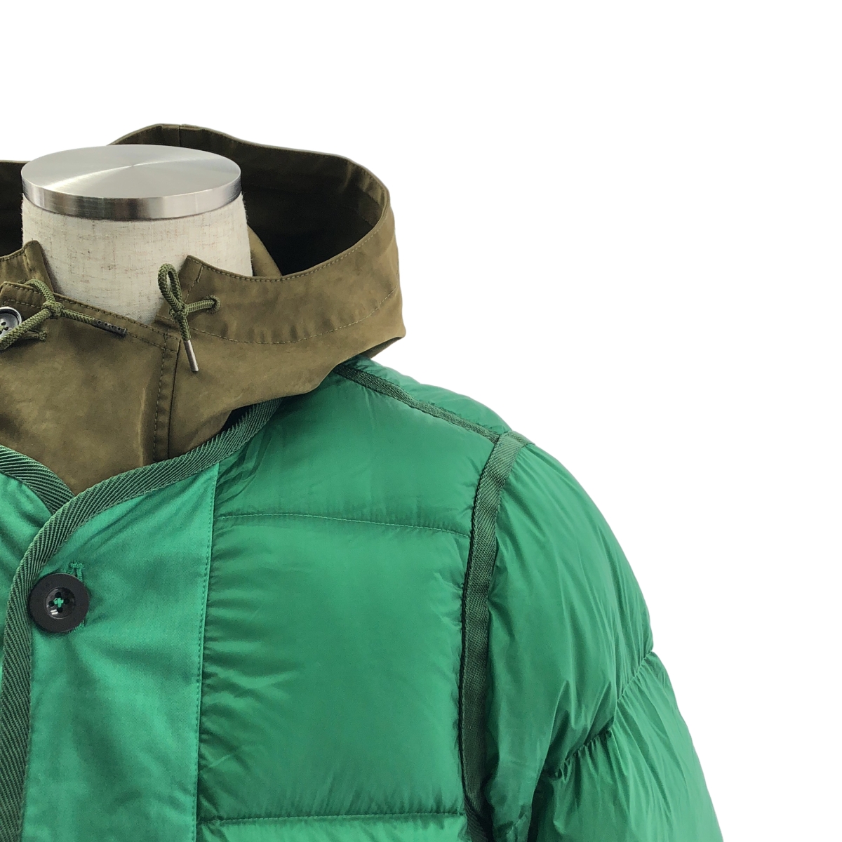 sacai / サカイ ×Ten c Down Jacket / バイカラー ドッキング サイドジップ ダウンジャケット フーディ