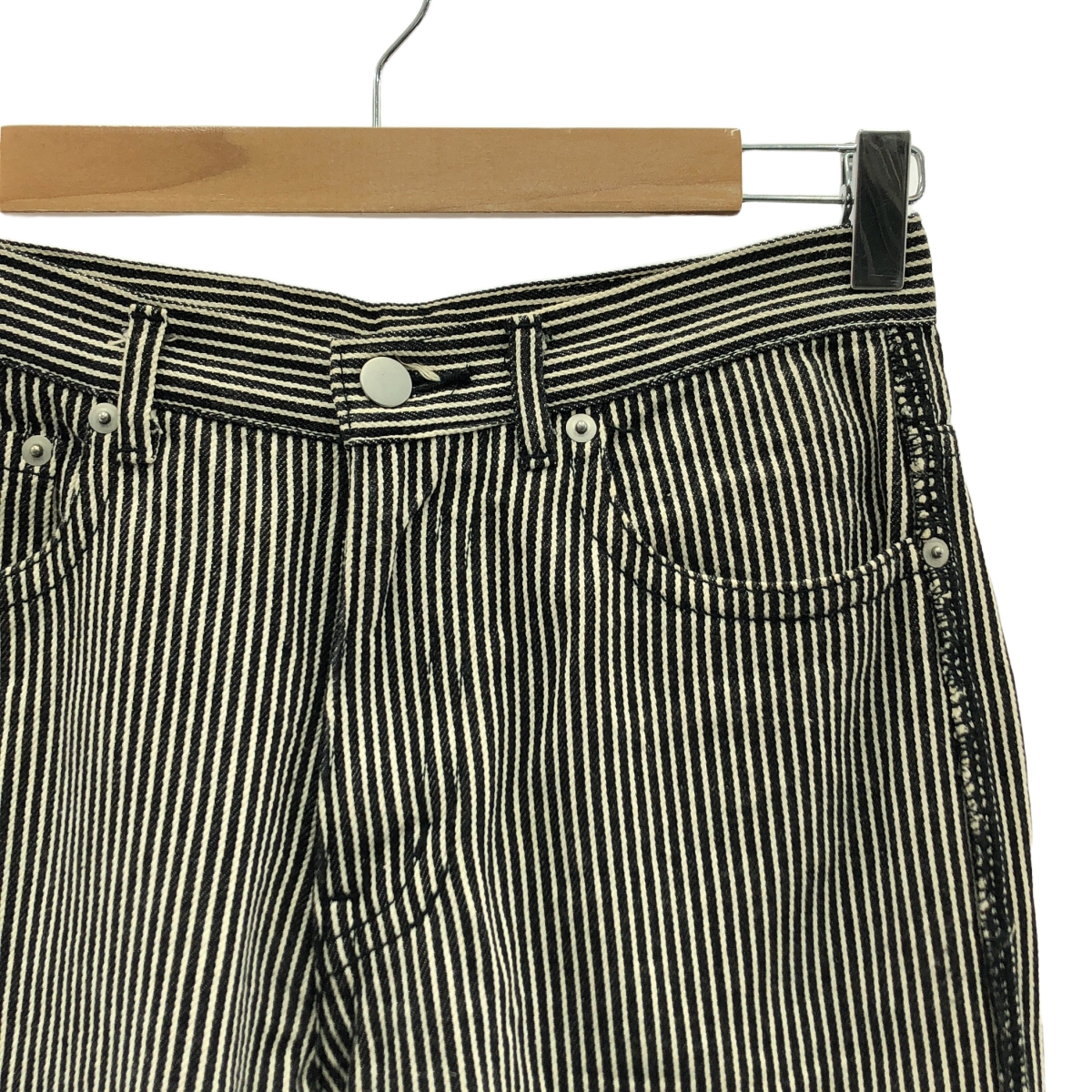 tricot COMME des GARCONS / トリココムデギャルソン コットン ヒッコリー ブーツカット フレアパンツ