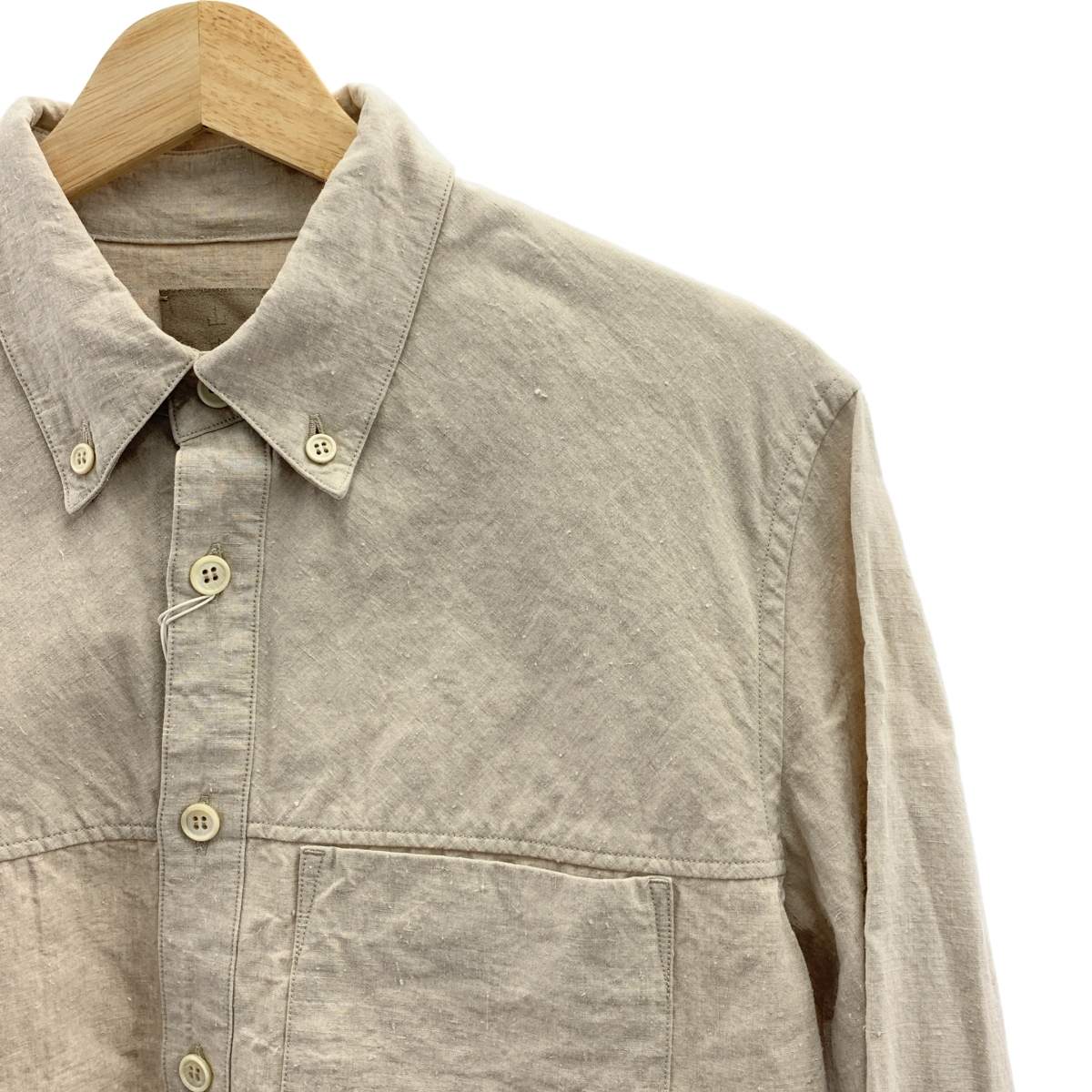 その他 塩縮加工 リネン ボタンダウンシャツ