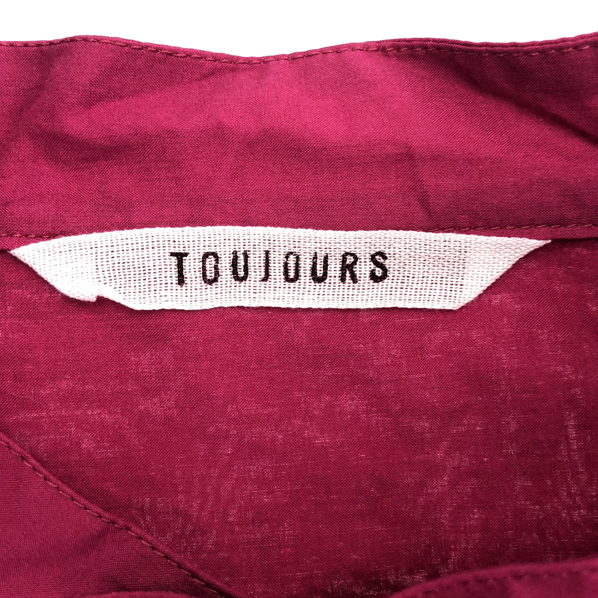 TOUJOURS / トゥジュー コットン バンドカラー シャツ ワンピース
