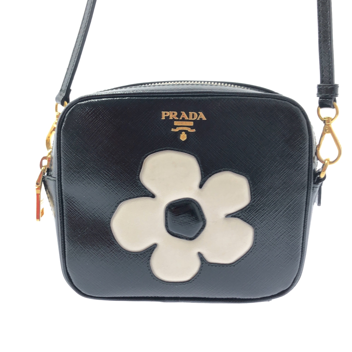 PRADA / プラダ ロゴ フラワー ポシェット ショルダーバッグ