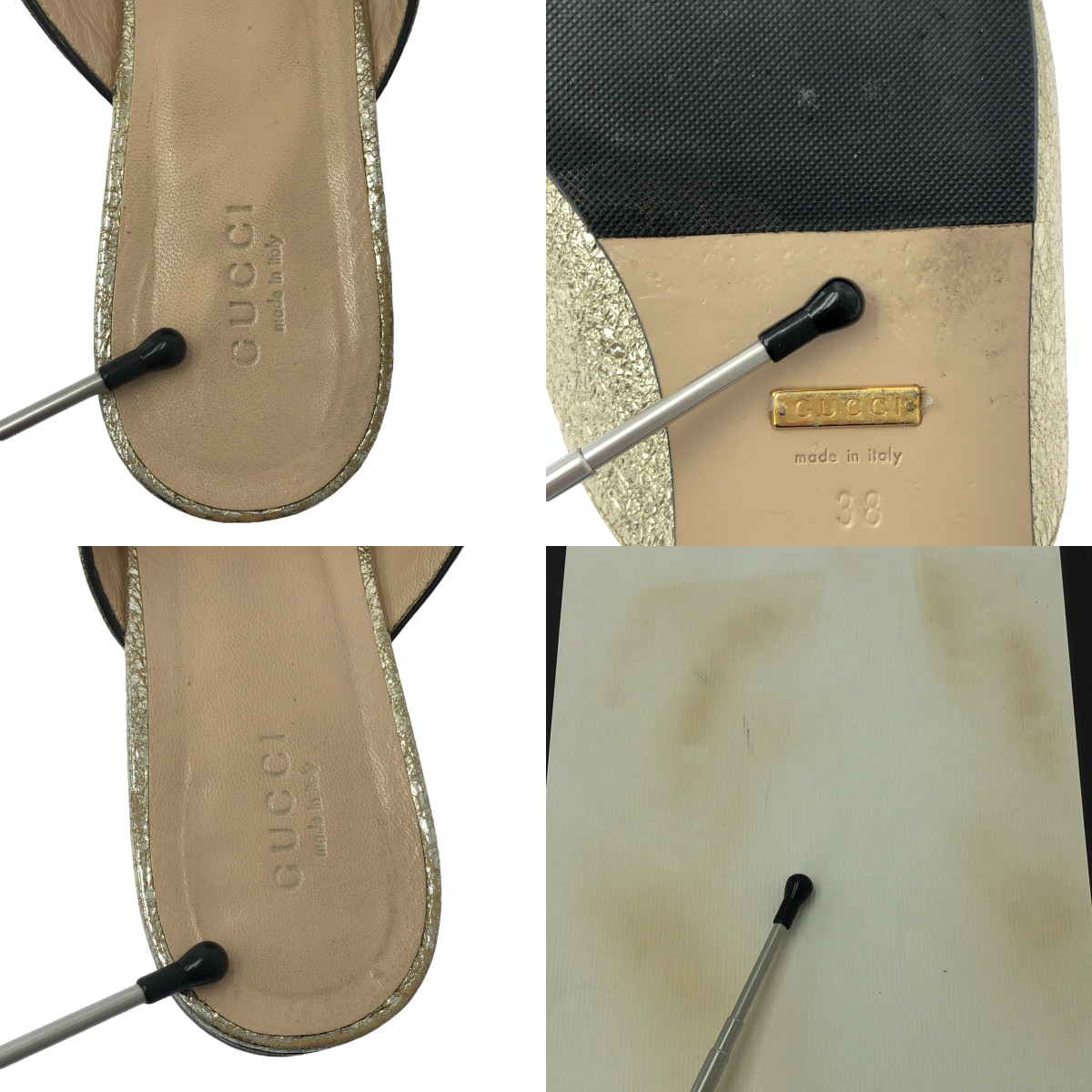 GUCCI / グッチ GGマーモント パテントレザー キルト サンダル