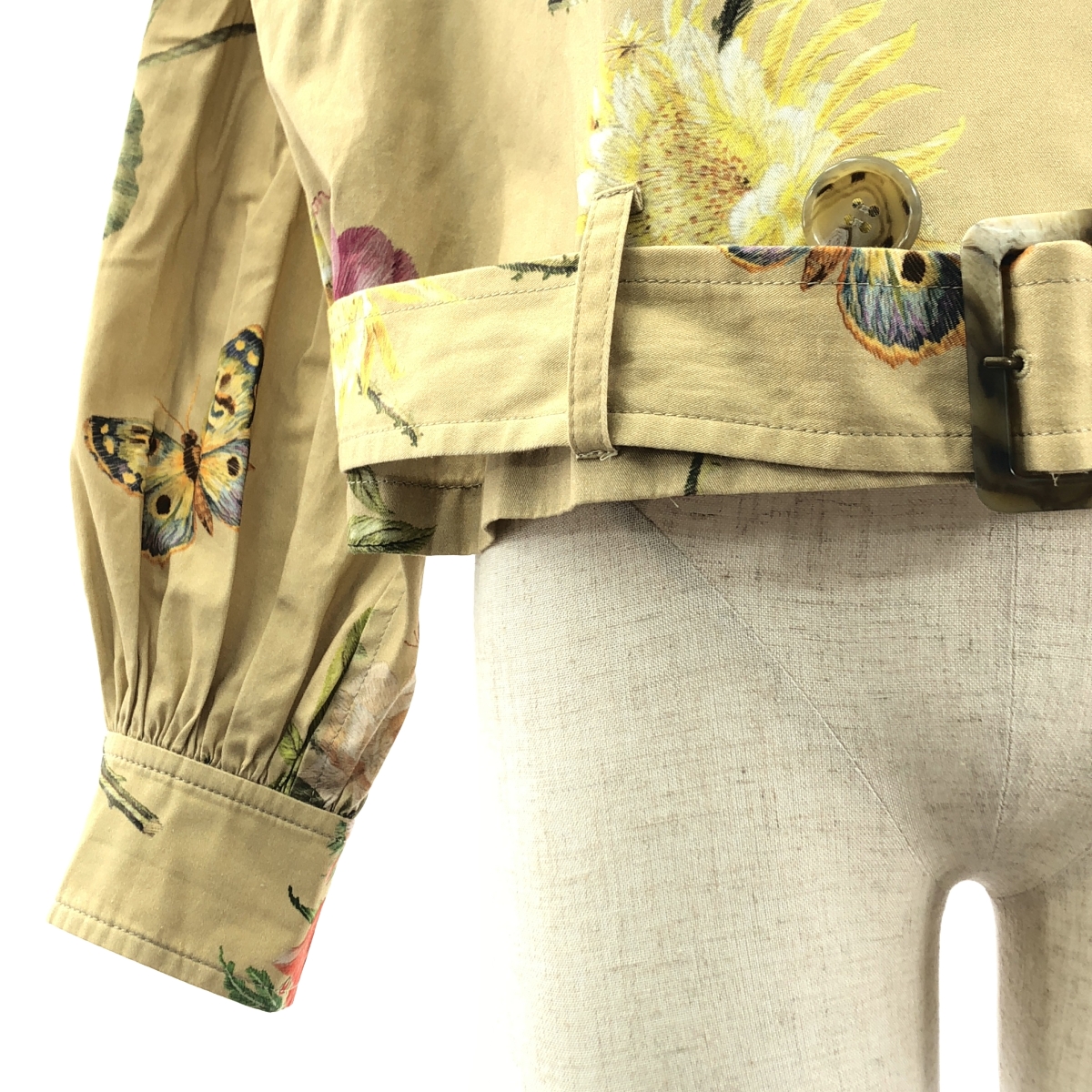 その他 総柄 フラワー ベルテッド ジャケット