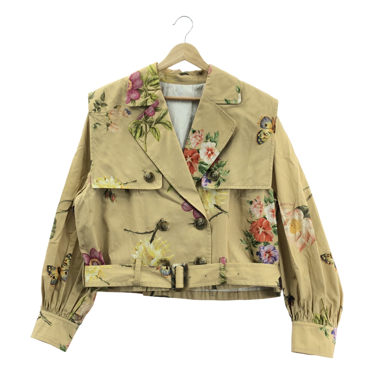 その他 総柄 フラワー ベルテッド ジャケット