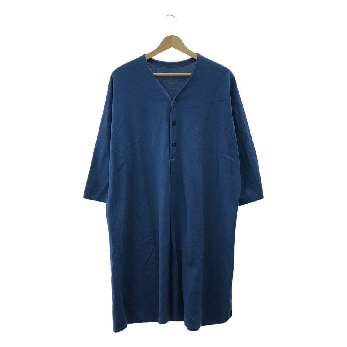 JURGEN LEHL / ヨーガンレール コットン オーバーシルエット ポケット付き スリット ロング ワンピース