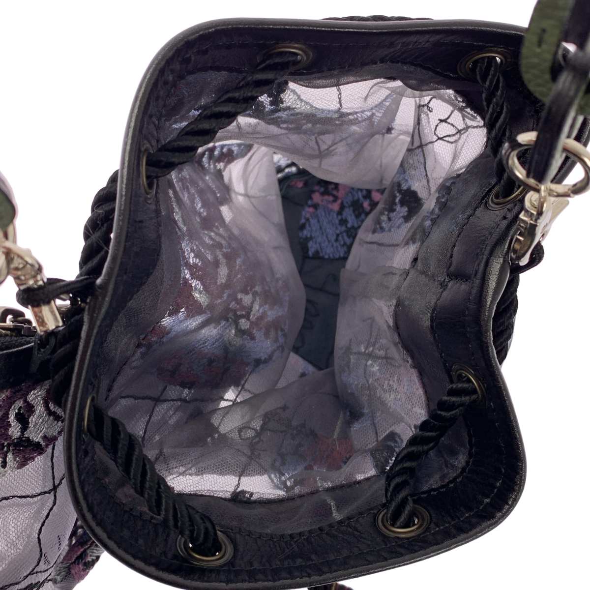 その他 ポーチ付き エンブロイダリー レース 巾着 ショルダーバッグ