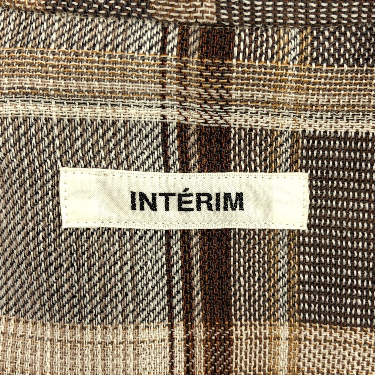 INTERIM / インテリム HYPER BIG SHEER FIL A FIL CHECK GATHER SHIRT ウール混 チェック ハイパービッグシャツ