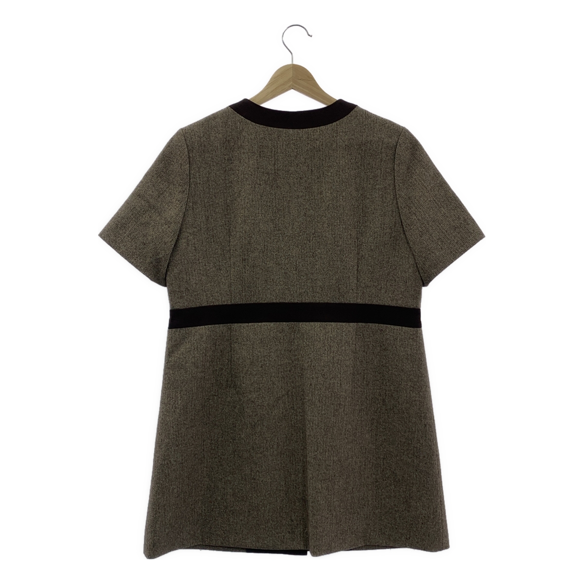 AEWEN MATOPH / イウエンマトフ ヘリンボーン ツイード ショートスリーブ チュニック