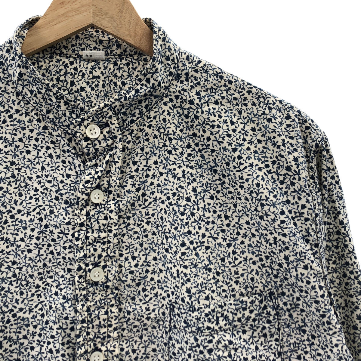 45r / フォーティファイブアール 総柄 バンドカラー シャツ