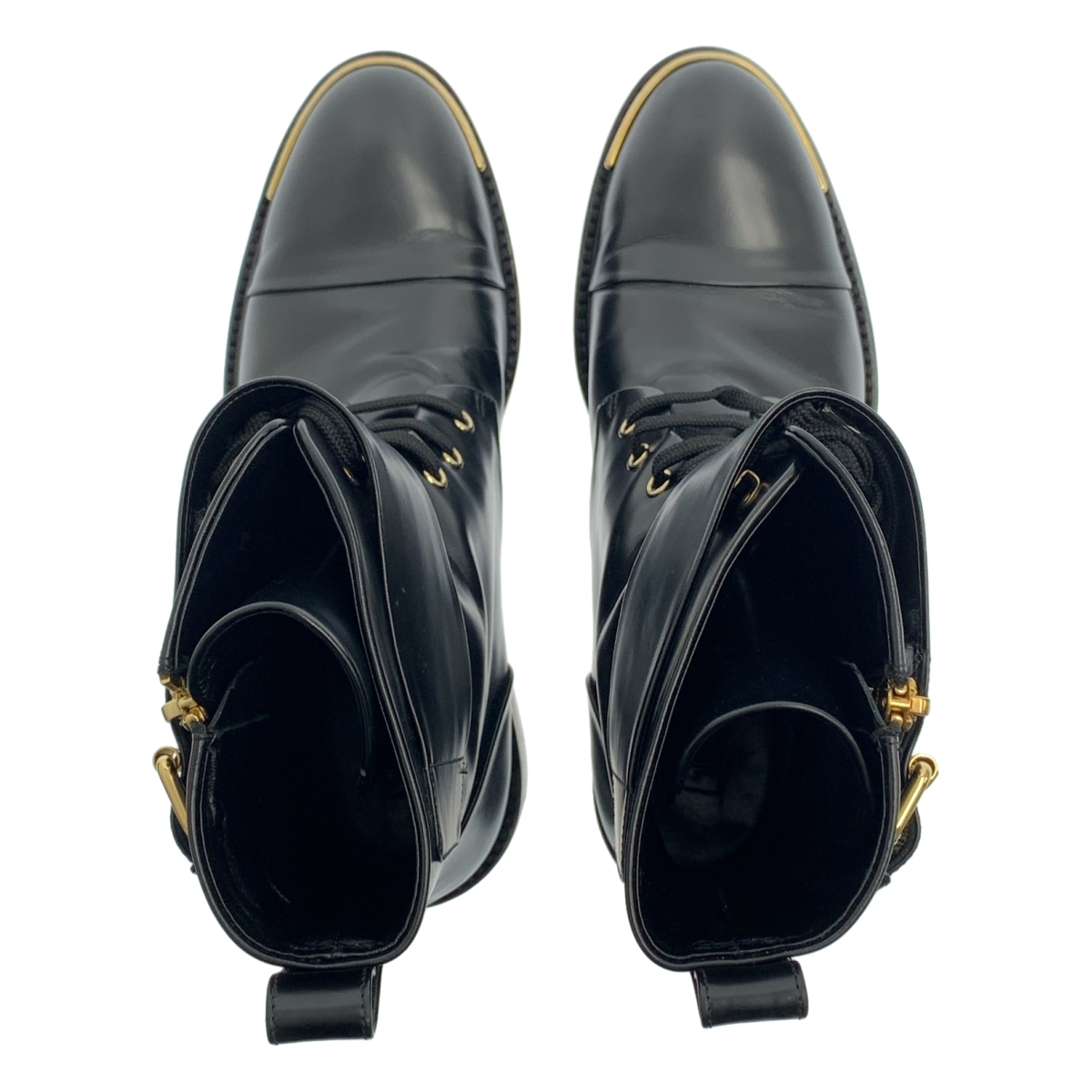 Louis Vuitton / ルイヴィトン レザー サイドジップ レースアップブーツ