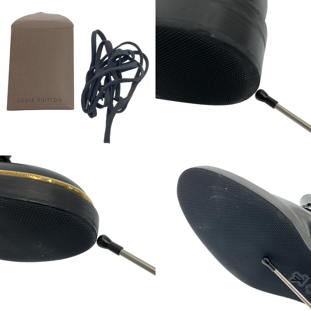 Louis Vuitton / ルイヴィトン レザー サイドジップ レースアップブーツ