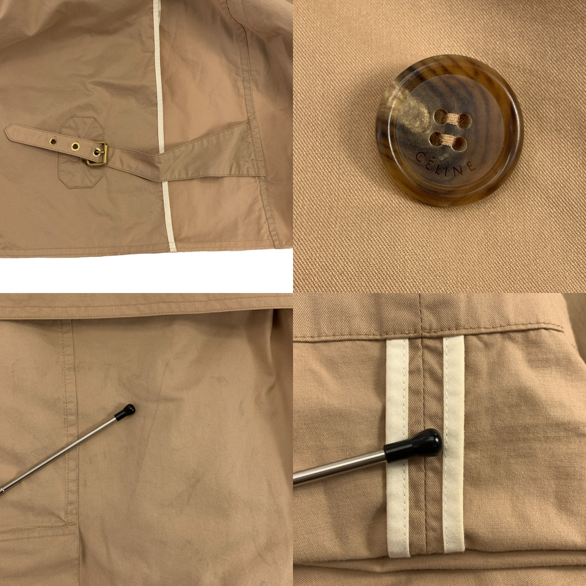 CELINE / セリーヌ フィービー期 ロゴボタン ベルテッド ダブル コート