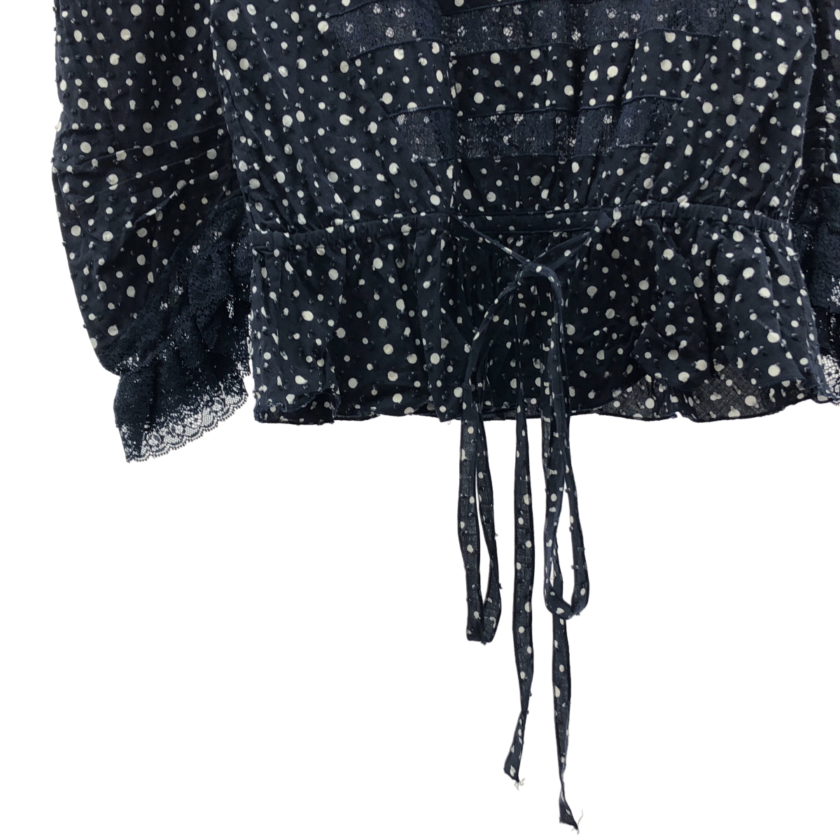 MARC JACOBS / マークジェイコブス ドット レース切替 パフスリーブ プルオーバー シャツ