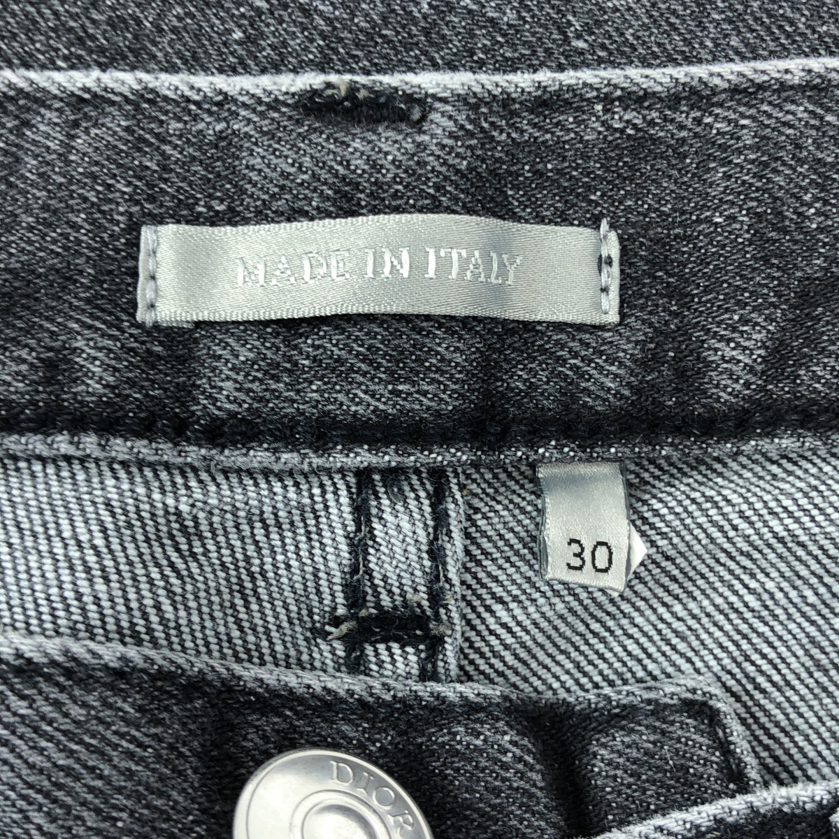 Dior / ディオール ロゴ レザーパッチ ブラックデニム スキニーパンツ