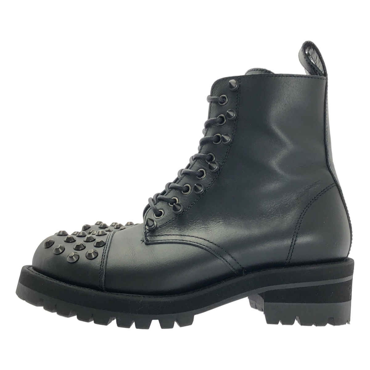 JUNYA WATANABE / ジュンヤワタナベ スタッズ レザー アンクル レースアップ ブーツ