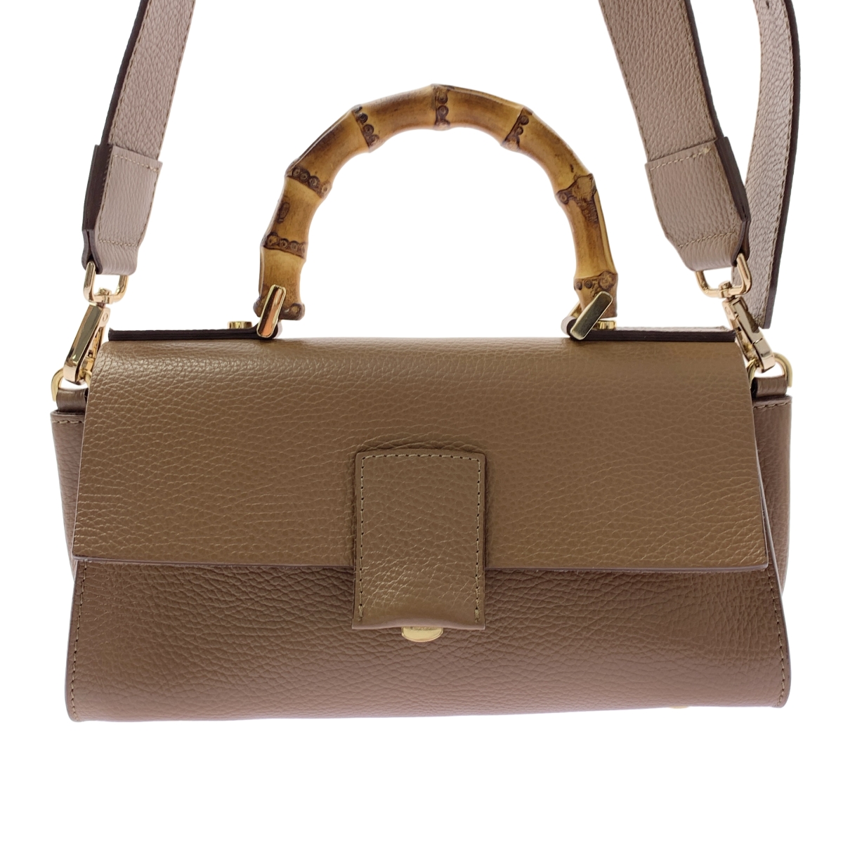 その他 2way ショルダーストラップ レザー フラップ バンブーハンドル バッグ