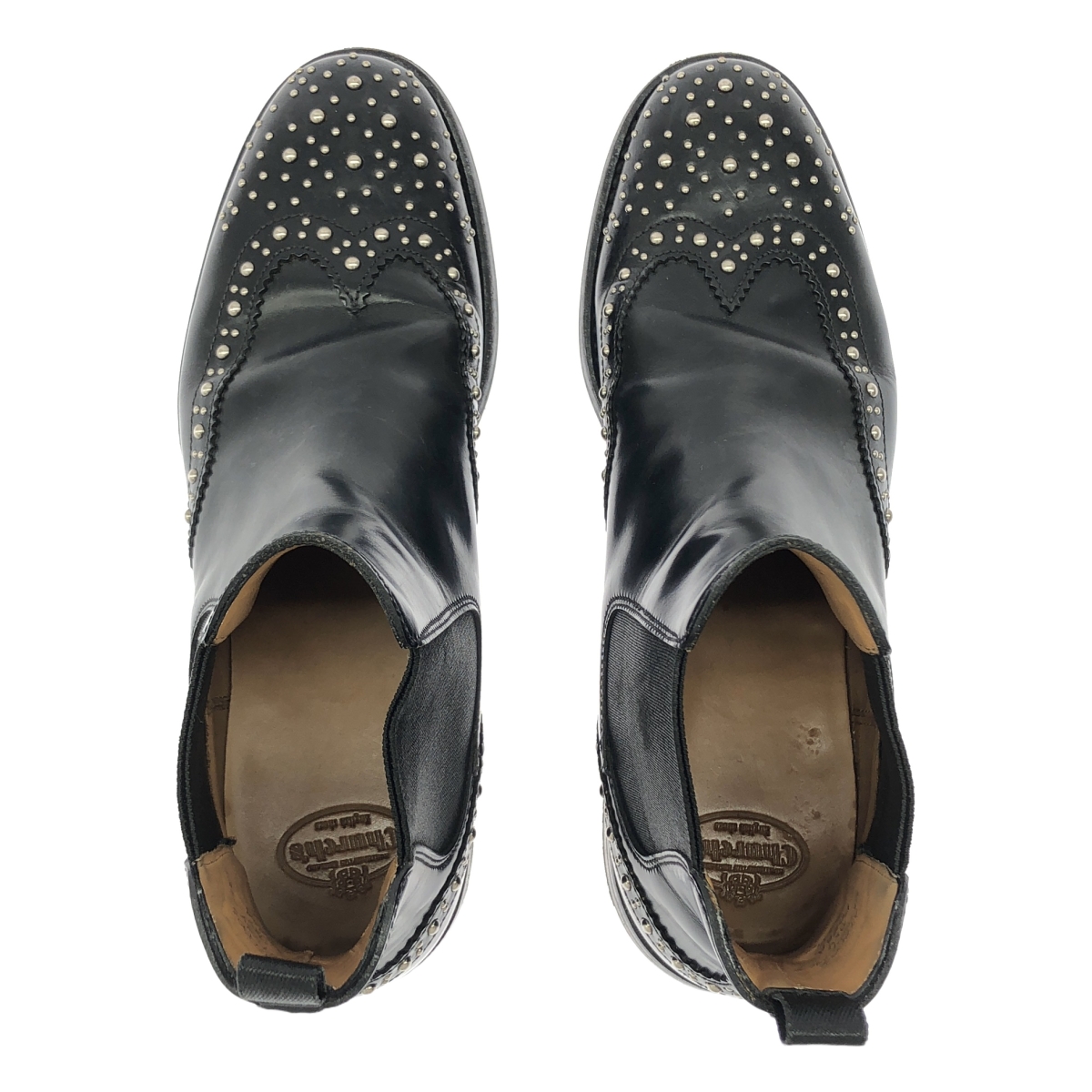 Church's / チャーチ KETSBY MET / レザー スタッズ ポリッシュドバインダー チェルシーブーツ  革靴