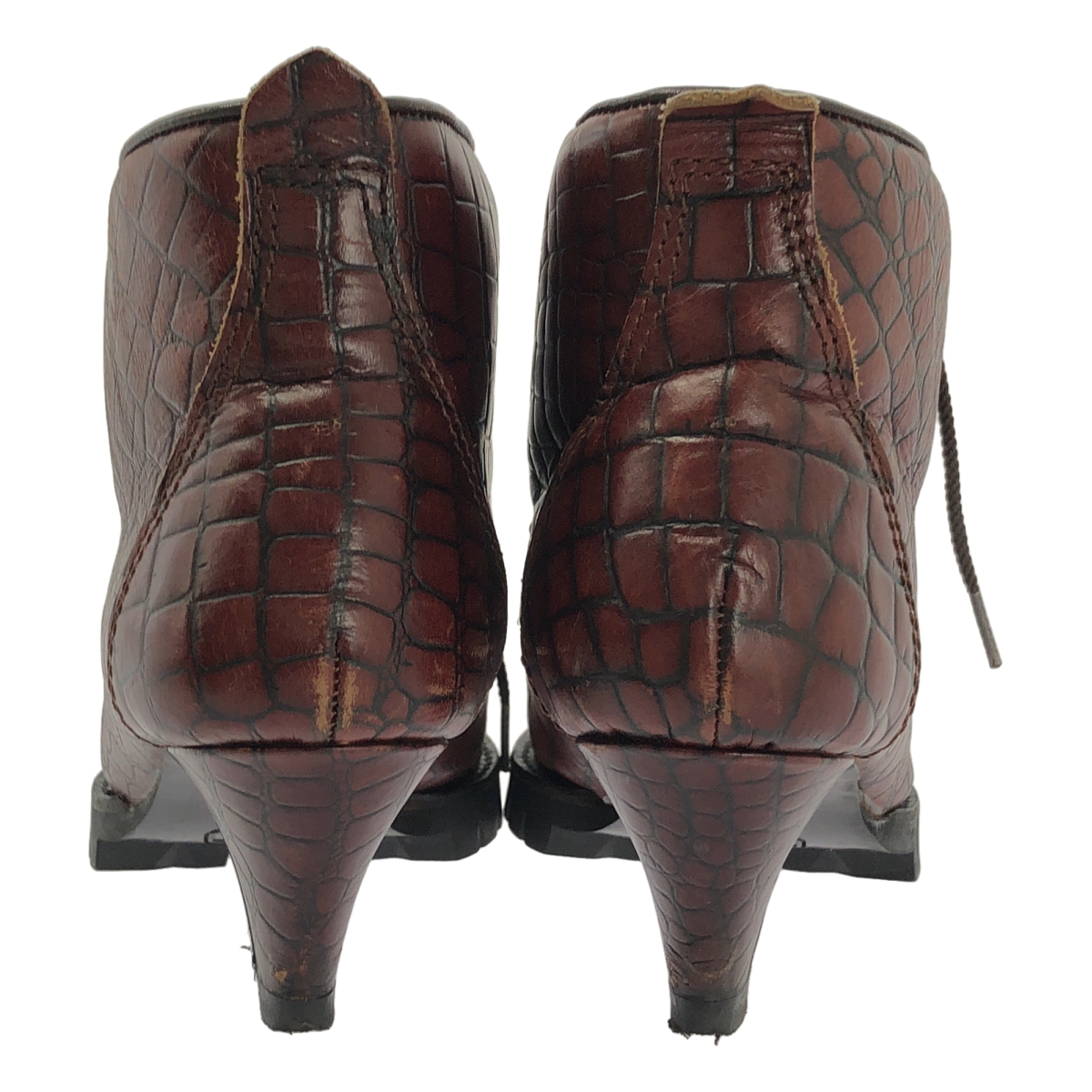 JUNYA WATANABE COMME des GARCONS / ジュンヤワタナベ レザー クロコ型押し レースアップ ショートブーツ ブーティ