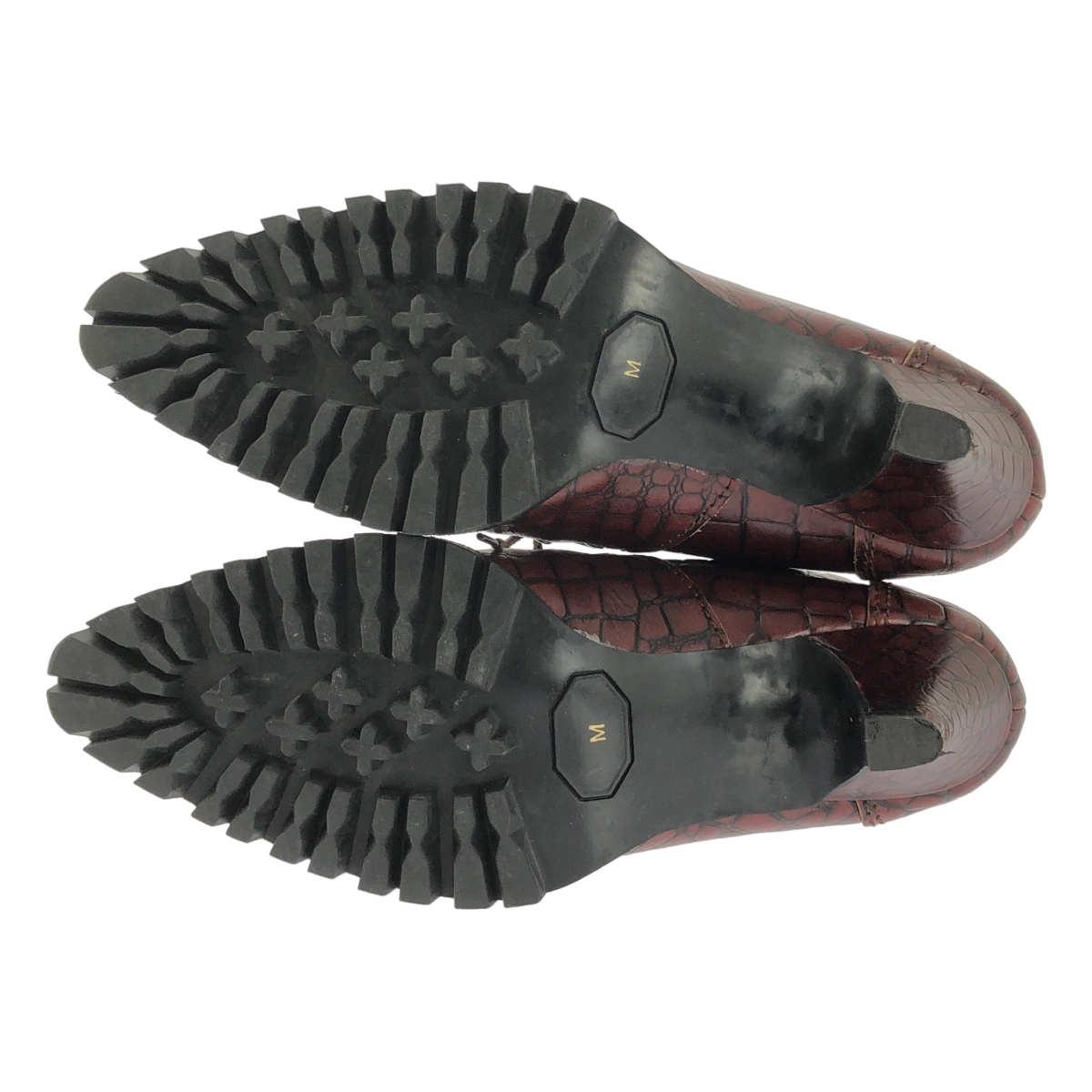 JUNYA WATANABE COMME des GARCONS / ジュンヤワタナベ レザー クロコ型押し レースアップ ショートブーツ ブーティ