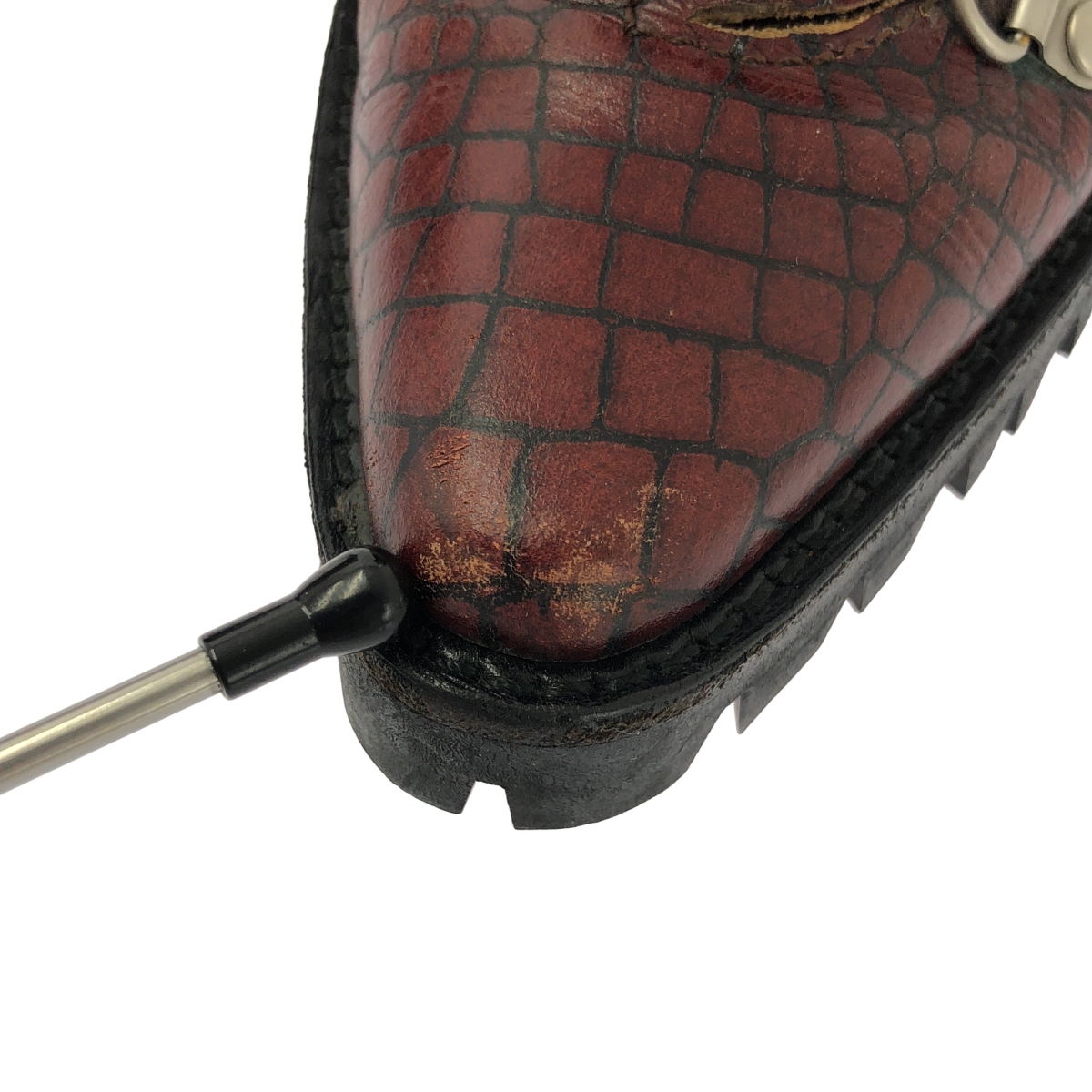 JUNYA WATANABE COMME des GARCONS / ジュンヤワタナベ レザー クロコ型押し レースアップ ショートブーツ ブーティ