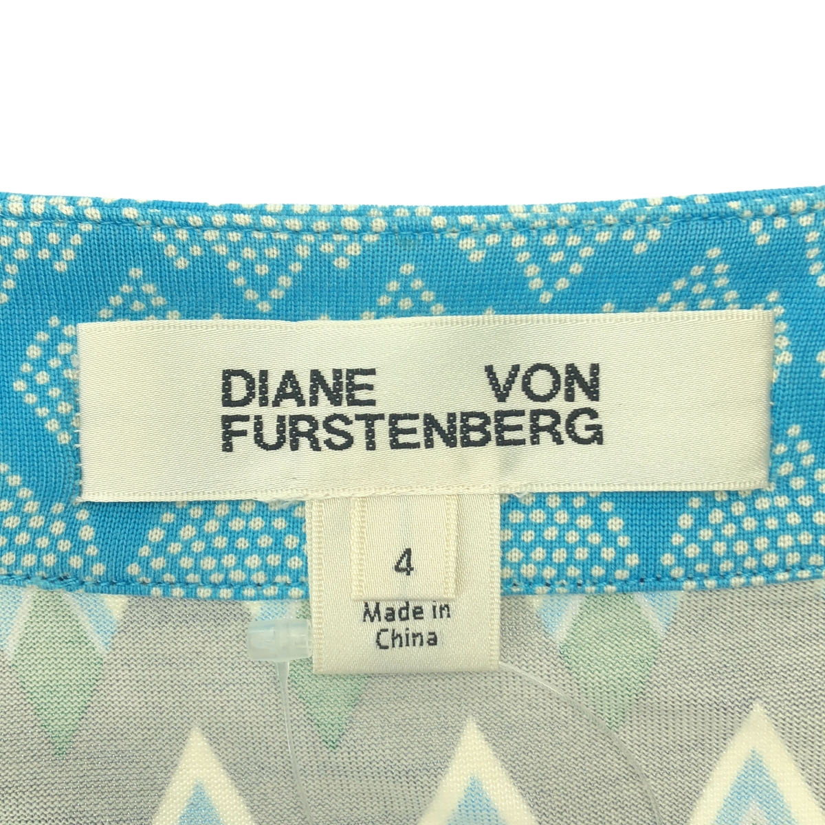 DIANE VON FURSTENBERG / ダイアンフォンファステンバーグ シルク ジオメトリック ハーフスリーブ カシュクールワンピース